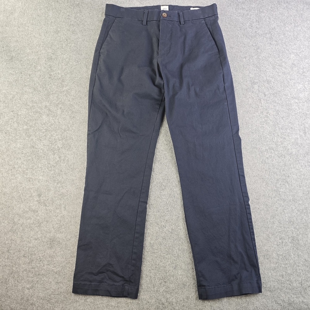 Gap Pants Mens 30x28 Blue Flat Front Cotton Stretch Straight